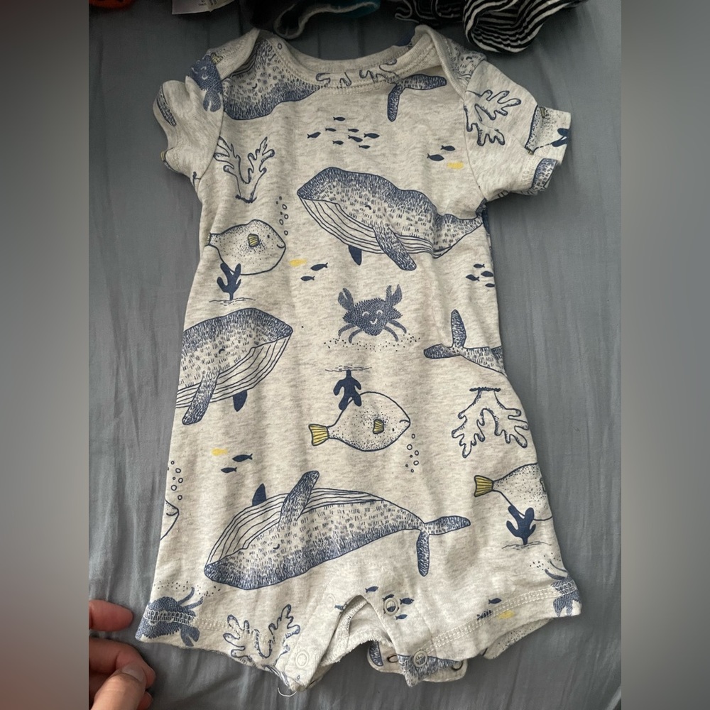 Carters Boys 6 Mos Shorts Onesie